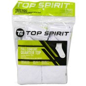 Wholesale - 5pk MED. WHITE FULL CUSHIONED QUARTER SOCKS, UPC: 191730263626